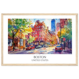 Boston Wooden Framed Poster