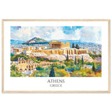 Athens Wooden Framed Poster