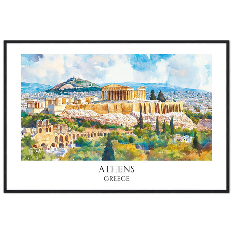 Athens Wooden Framed Poster