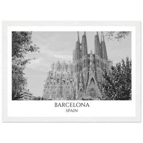 Barcelona Black & White Frame Poster