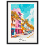 City of Miami Wooden Framed Poster