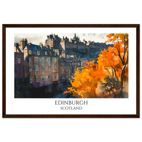 Edinburgh Wooden Framed Poster