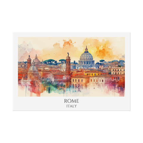 City of Rome Watercolor Poster