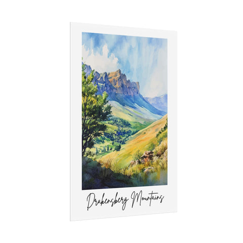 Drakensberg Mountains Watercolor Poster