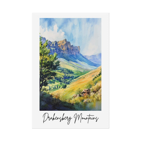 Drakensberg Mountains Watercolor Poster