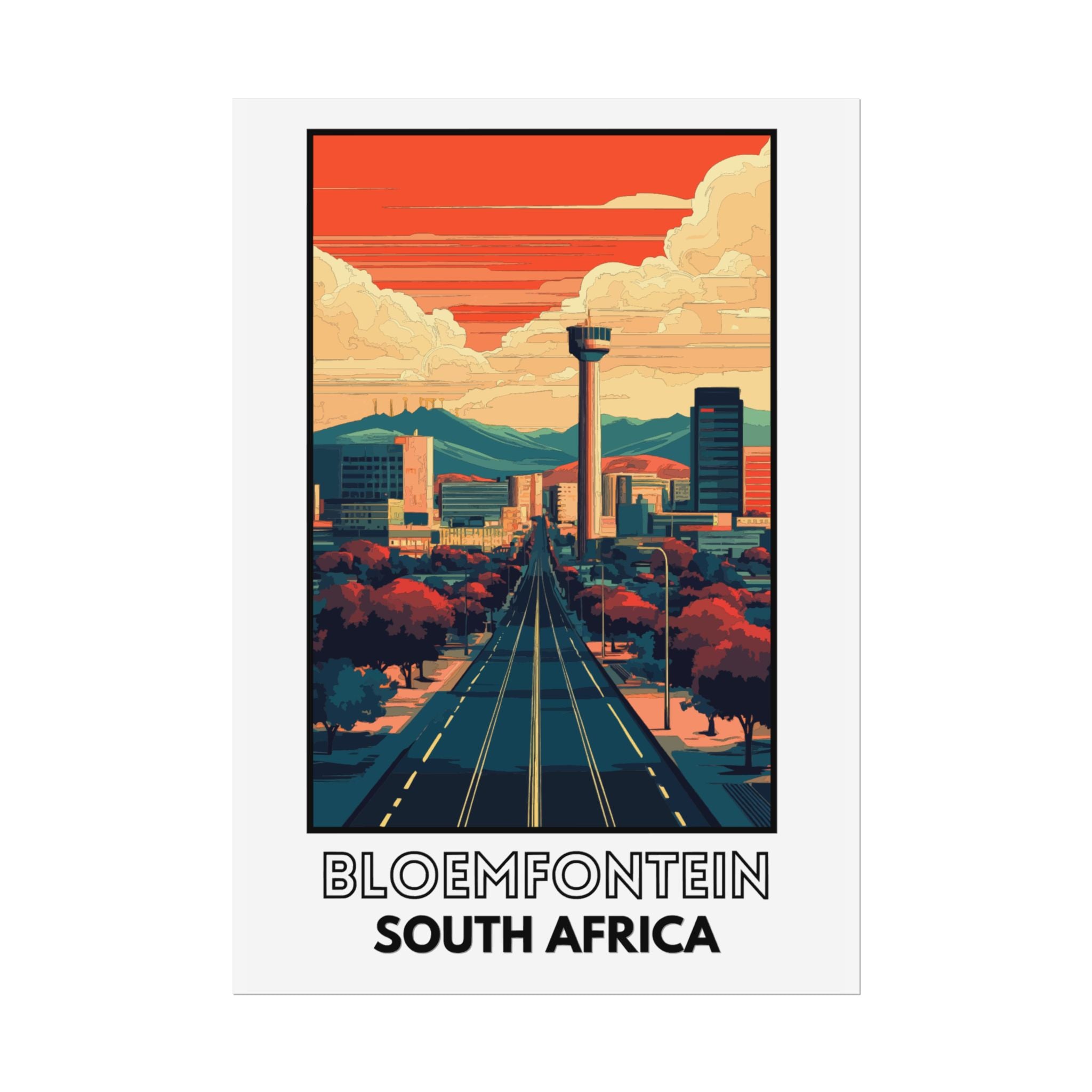 Retro Bloemfontein Poster