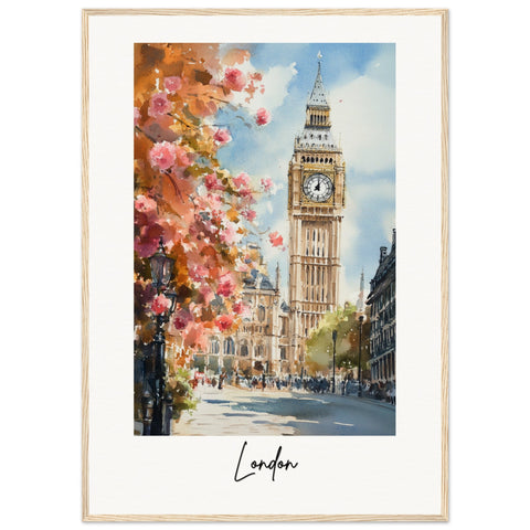 London Wooden Framed Poster