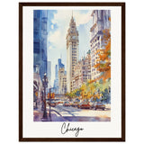 City of Chicago Wooden Framed Poster