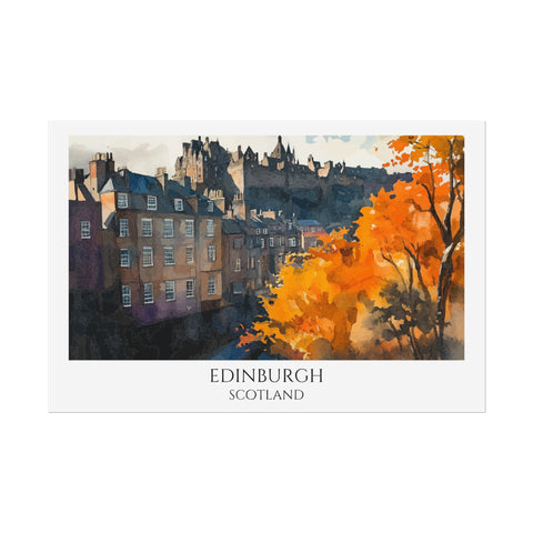 City of Edinburgh Watercolor Poster