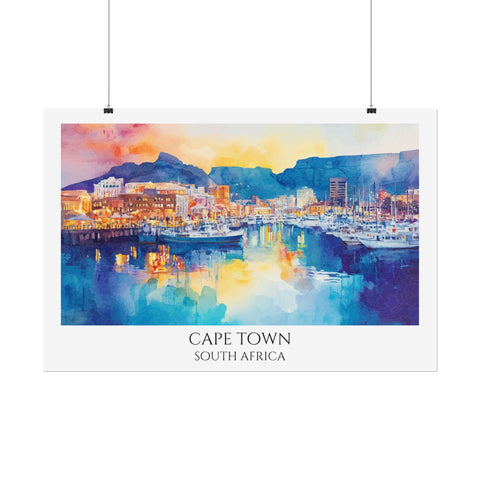 City of Cape Town Watercolor Poster