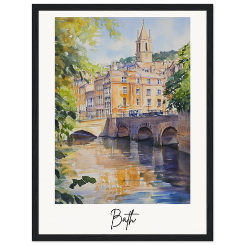 City of Bath Wooden Framed Poster