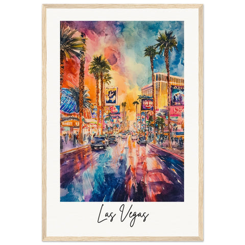 Las Vegas Wooden Framed Poster