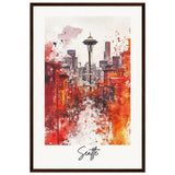 Seattle Wooden Framed Poster