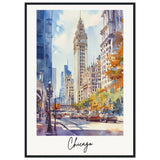 City of Chicago Wooden Framed Poster