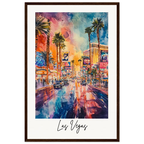 Las Vegas Wooden Framed Poster