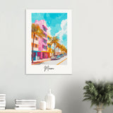 City of Miami Wooden Framed Poster