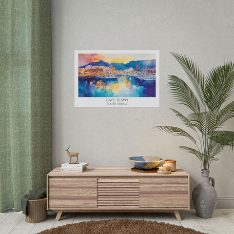 City of Cape Town Watercolor Poster