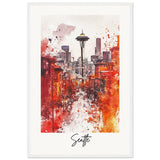 Seattle Wooden Framed Poster