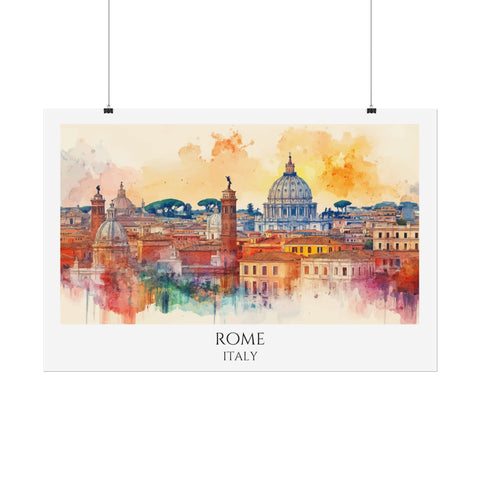 City of Rome Watercolor Poster