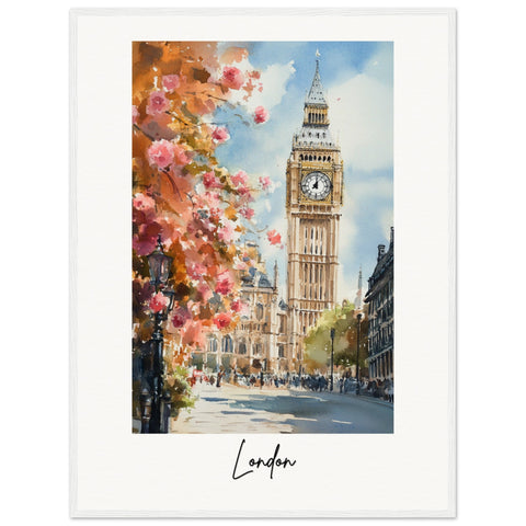 London Wooden Framed Poster