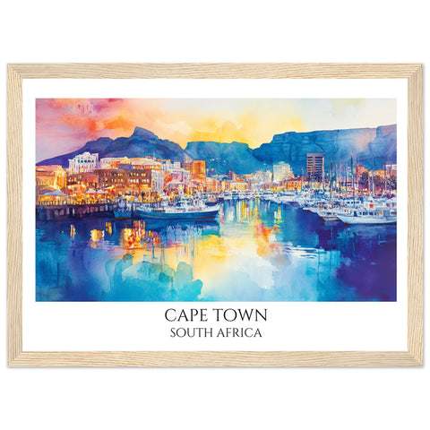 Cape Town Wooden Framed Poster