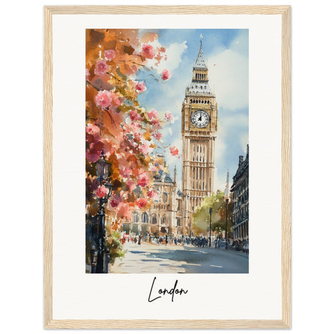 London Wooden Framed Poster