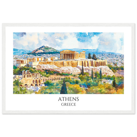 Athens Wooden Framed Poster