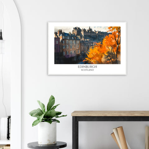 Edinburgh Wooden Framed Poster