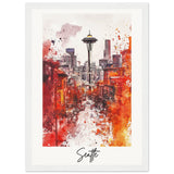 Seattle Wooden Framed Poster