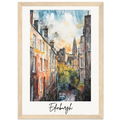 Edinburgh Wooden Framed Poster