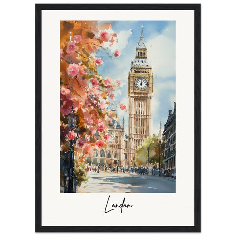 London Wooden Framed Poster