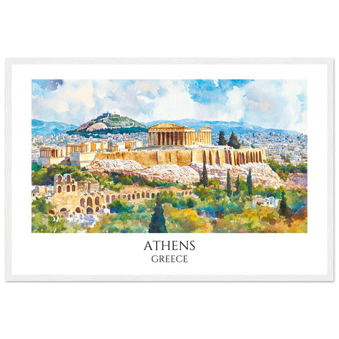 Athens Wooden Framed Poster