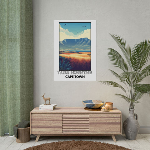 Retro Table Mountain Poster