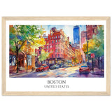 Boston Wooden Framed Poster