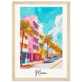 City of Miami Wooden Framed Poster