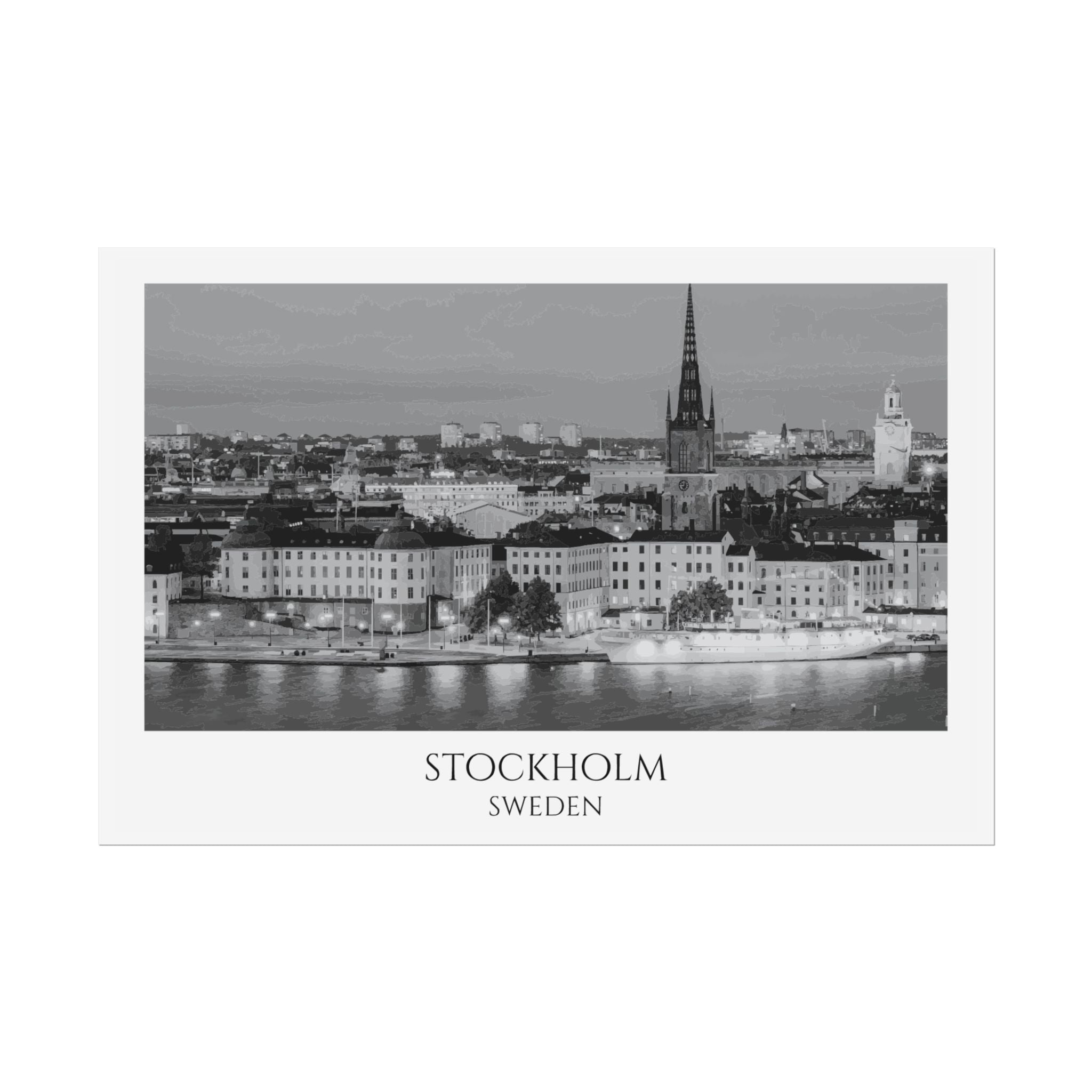 Stockholm B&W Poster