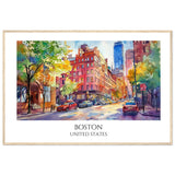 Boston Wooden Framed Poster