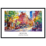 Boston Wooden Framed Poster