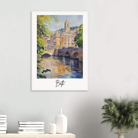 City of Bath Wooden Framed Poster