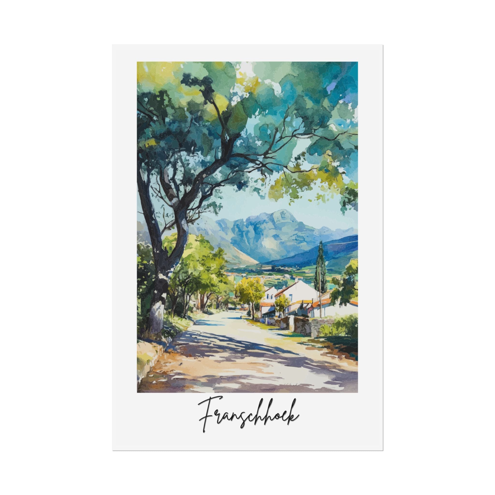 Franschhoek Watercolor Poster