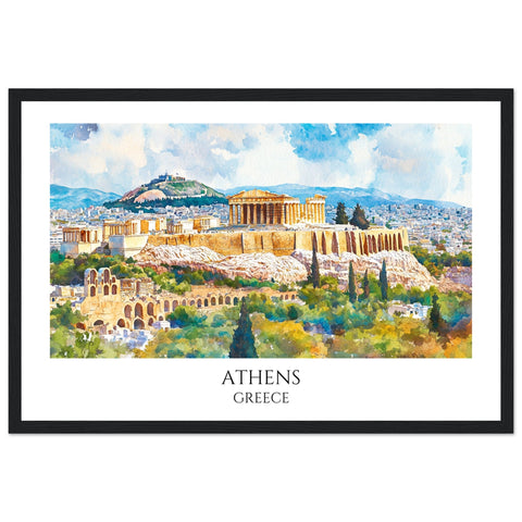 Athens Wooden Framed Poster