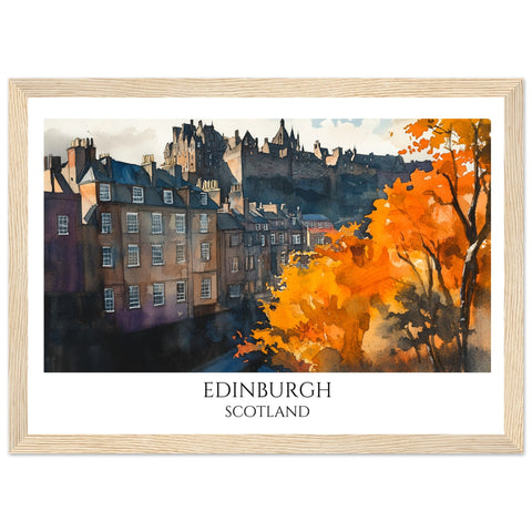 Edinburgh Wooden Framed Poster