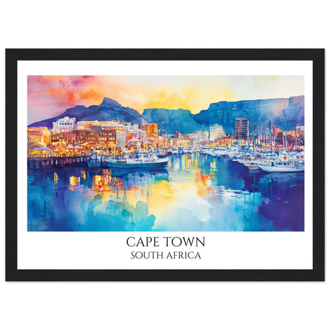 Cape Town Wooden Framed Poster