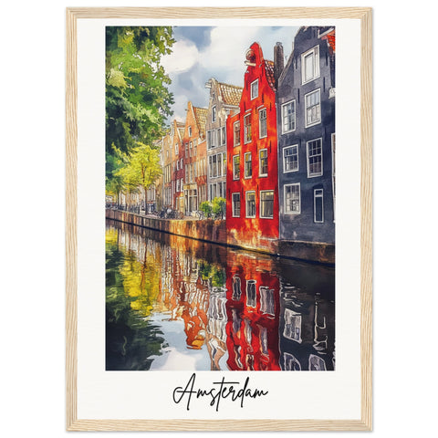 Amsterdam Wooden Framed Poster