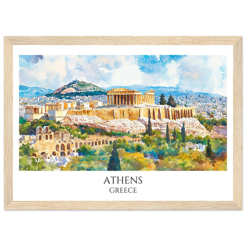 Athens Wooden Framed Poster