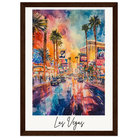 Las Vegas Wooden Framed Poster