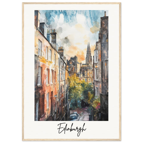 Edinburgh Wooden Framed Poster