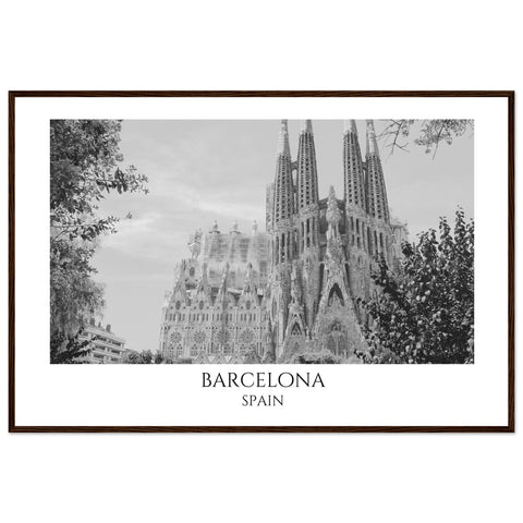 Barcelona Black & White Frame Poster