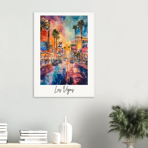 Las Vegas Wooden Framed Poster