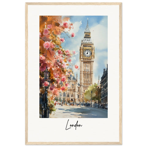 London Wooden Framed Poster